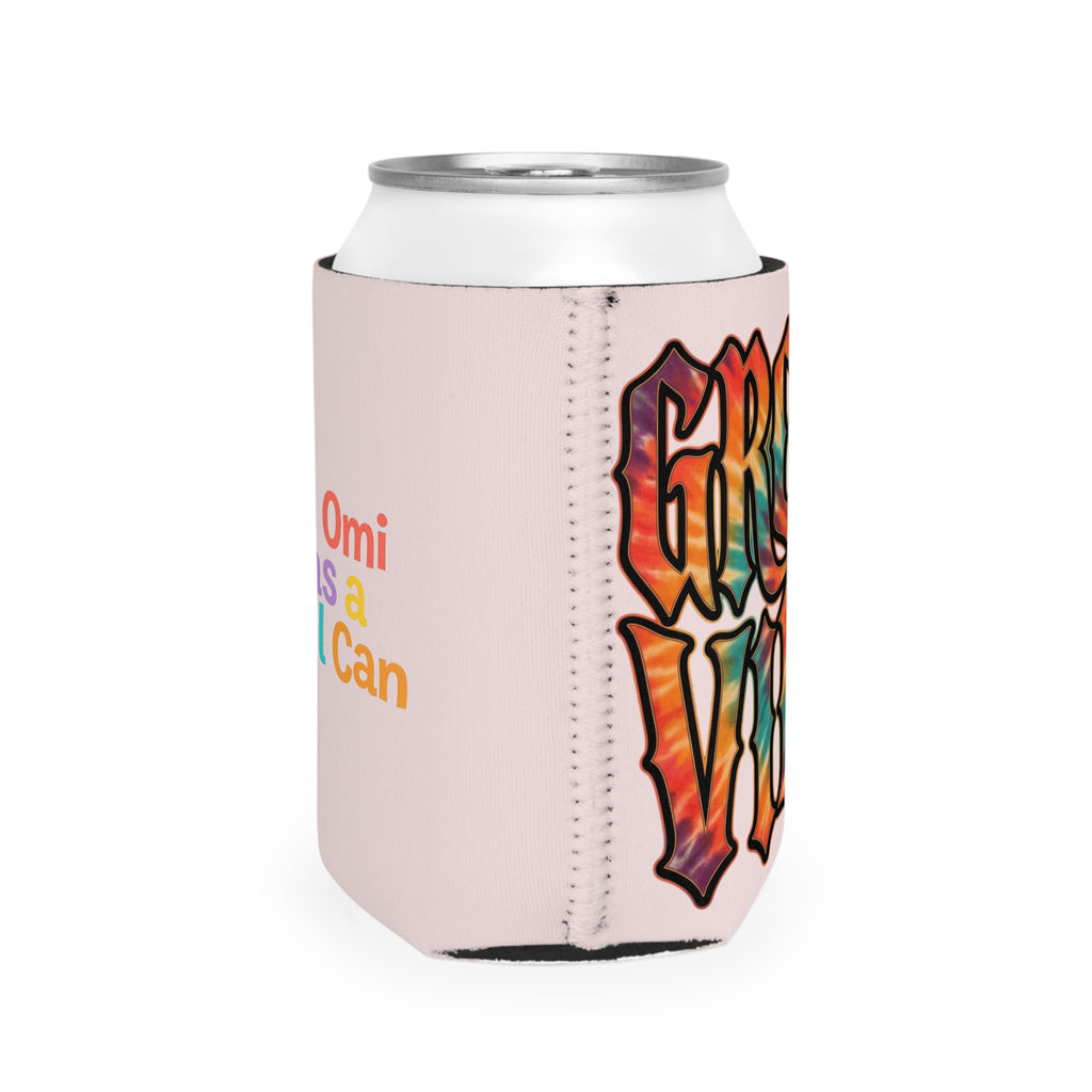 Groovy Vibes Can Cooler Sleeve — "My Omi Has a Cool Can" Tie-Dye Beverage Koozie
