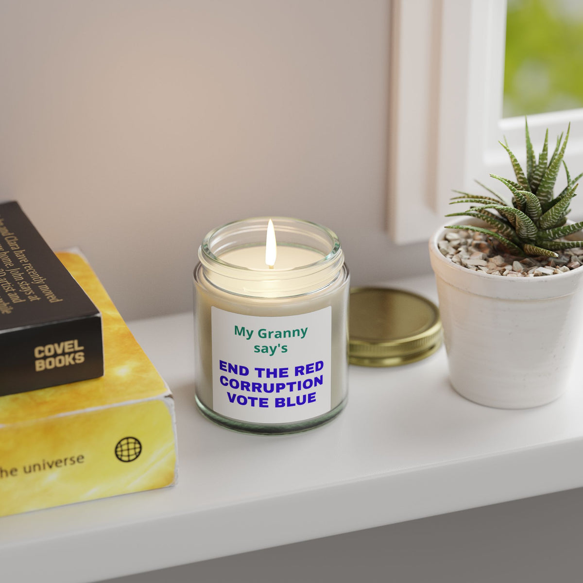 My Grandma Says End the Red Corruption Vote Blue Political Scented Candle