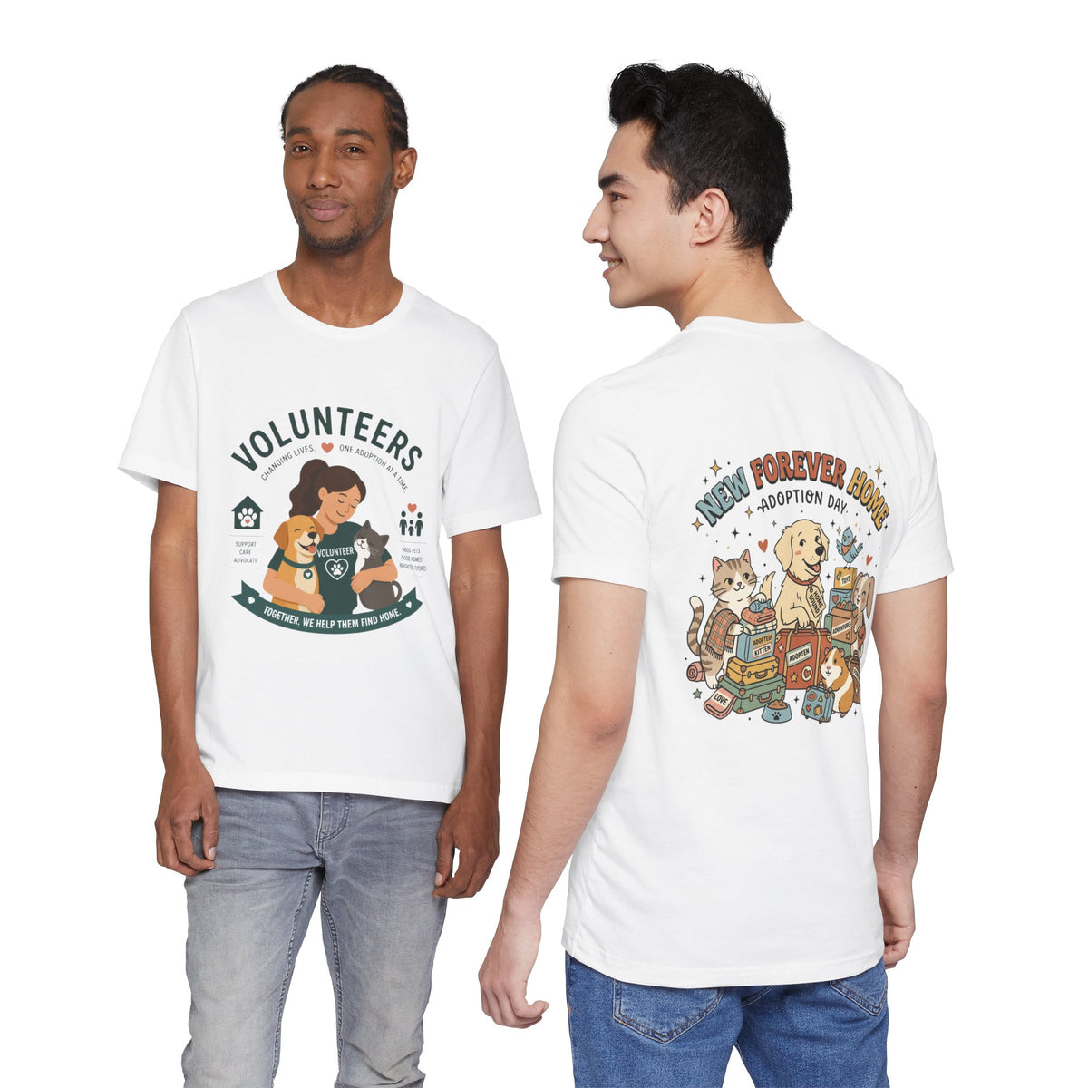 Volunteers Shelter Tee — "Together We Help Them Find Home"