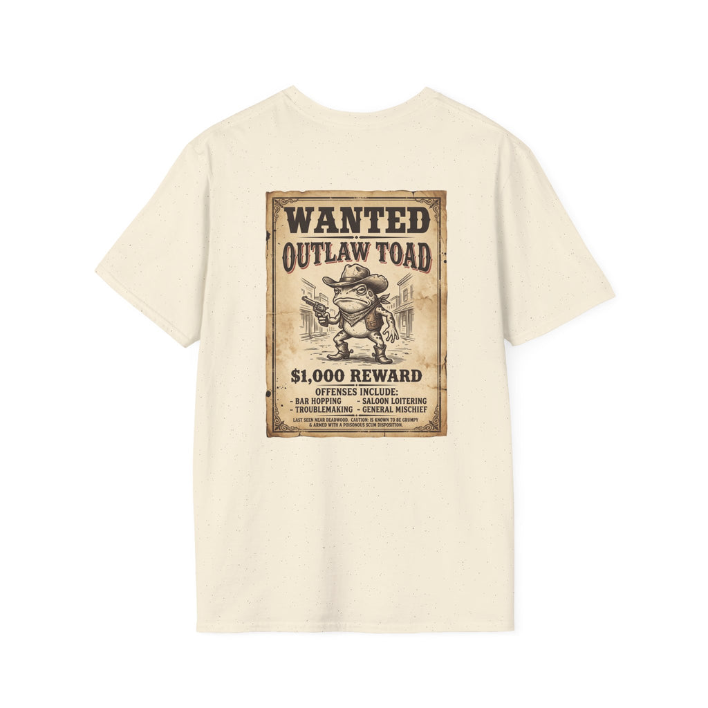 Outlaw Toad Cowboy T-Shirt — Funny Western Toad Graphic Tee (Great Gift for Frog Lovers)