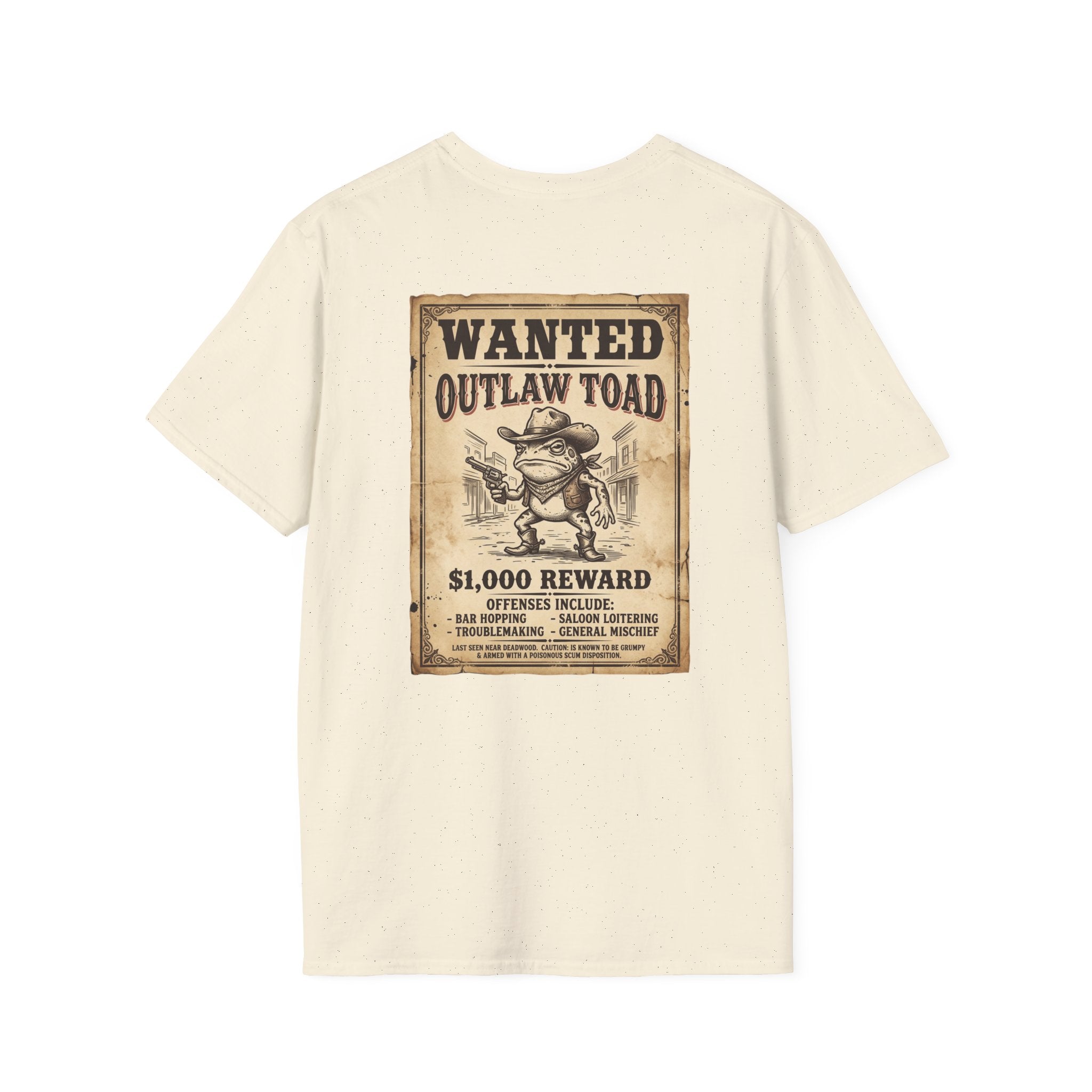 Outlaw Toad Cowboy T-Shirt — Funny Western Toad Graphic Tee (Great Gift for Frog Lovers)
