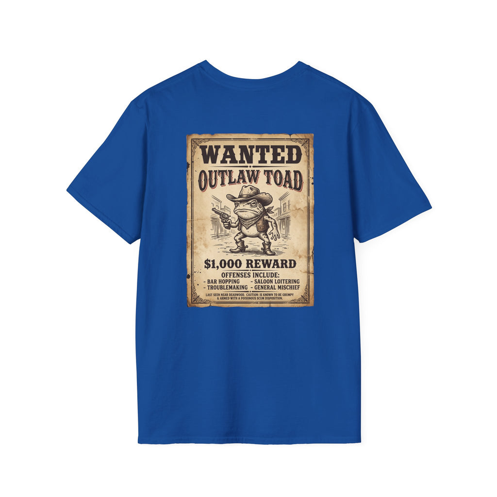 Outlaw Toad Cowboy T-Shirt — Funny Western Toad Graphic Tee (Great Gift for Frog Lovers)