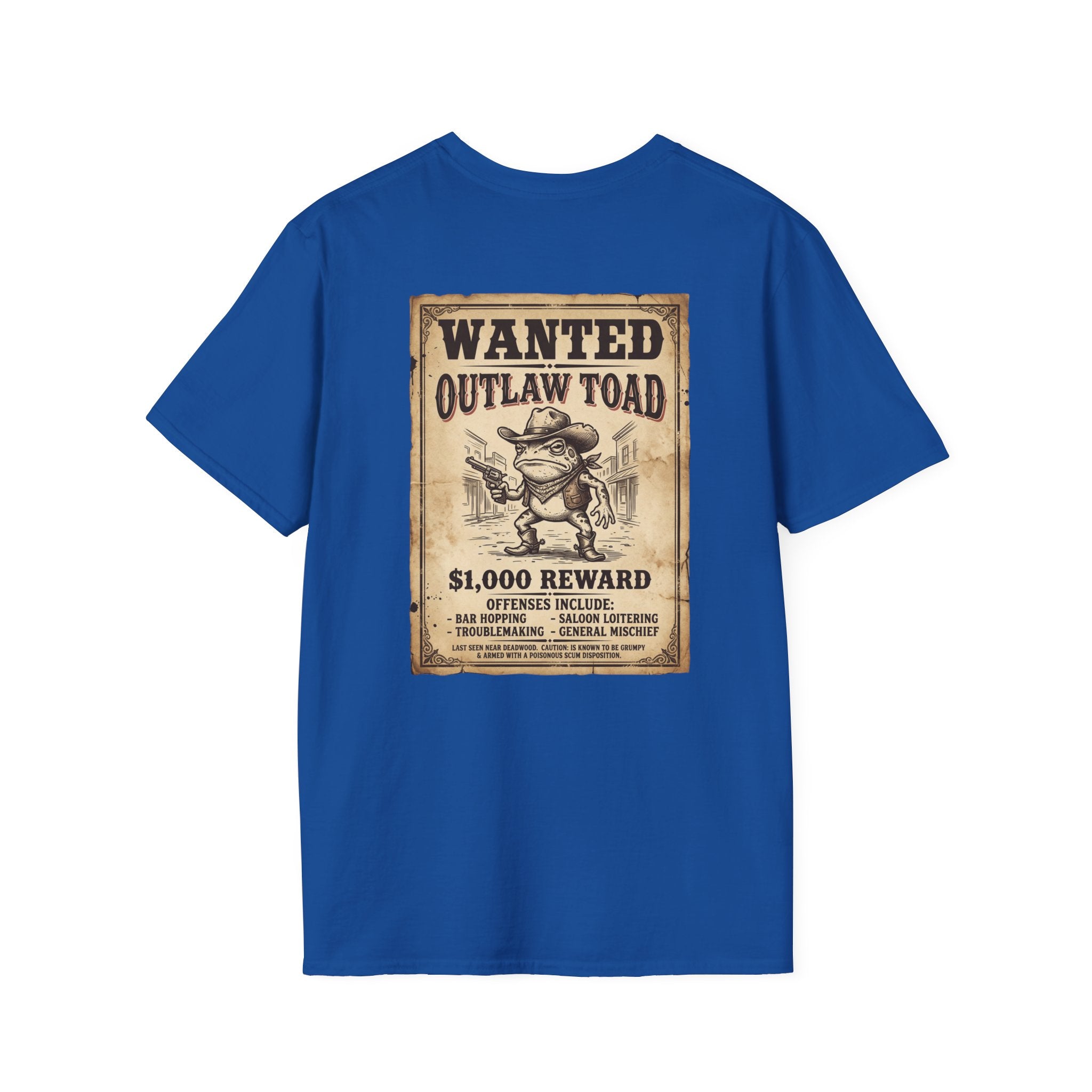 Outlaw Toad Cowboy T-Shirt — Funny Western Toad Graphic Tee (Great Gift for Frog Lovers)