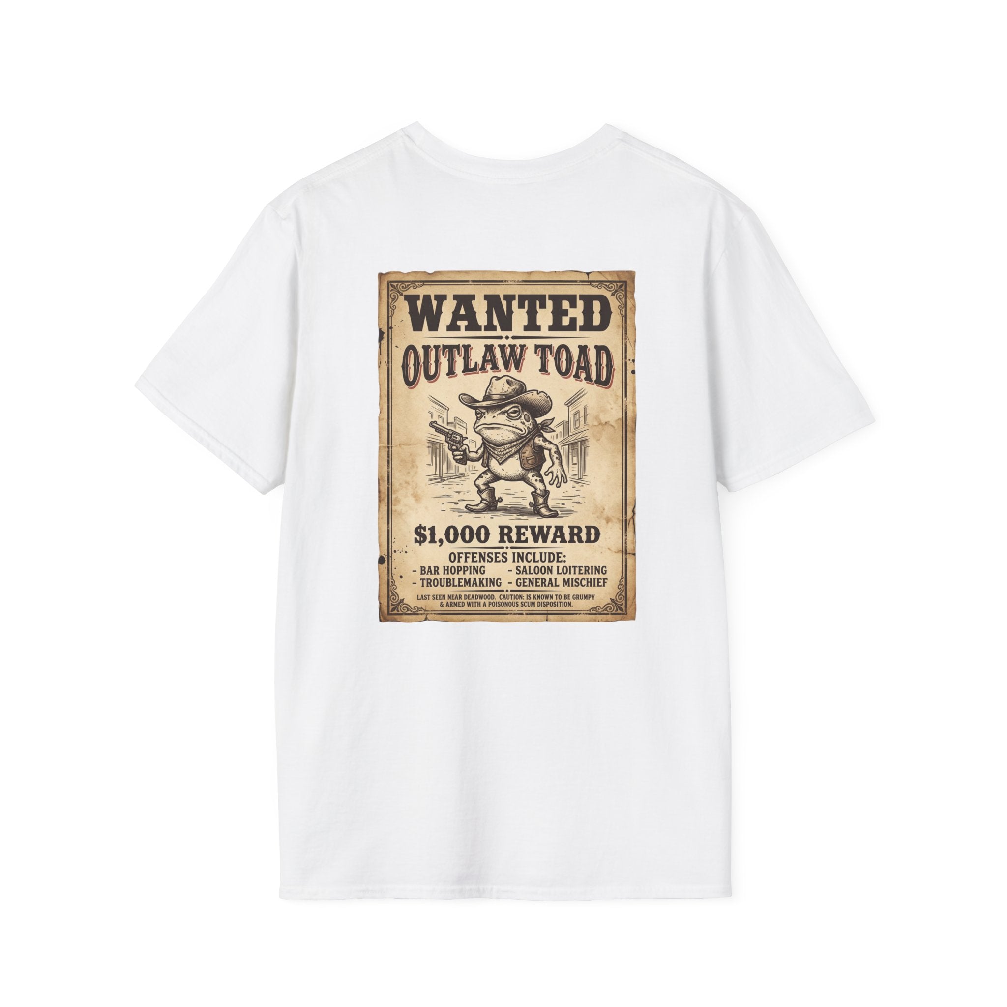 Outlaw Toad Cowboy T-Shirt — Funny Western Toad Graphic Tee (Great Gift for Frog Lovers)
