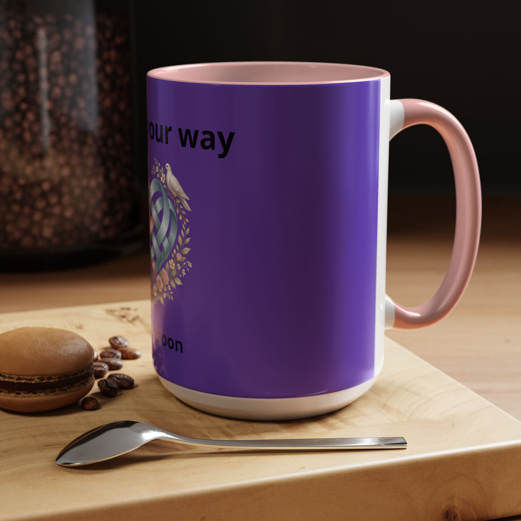I'm On The Way Grandma and Grandpa Mug — Pregnancy Announcement Accent Coffee Cup (11/15oz)