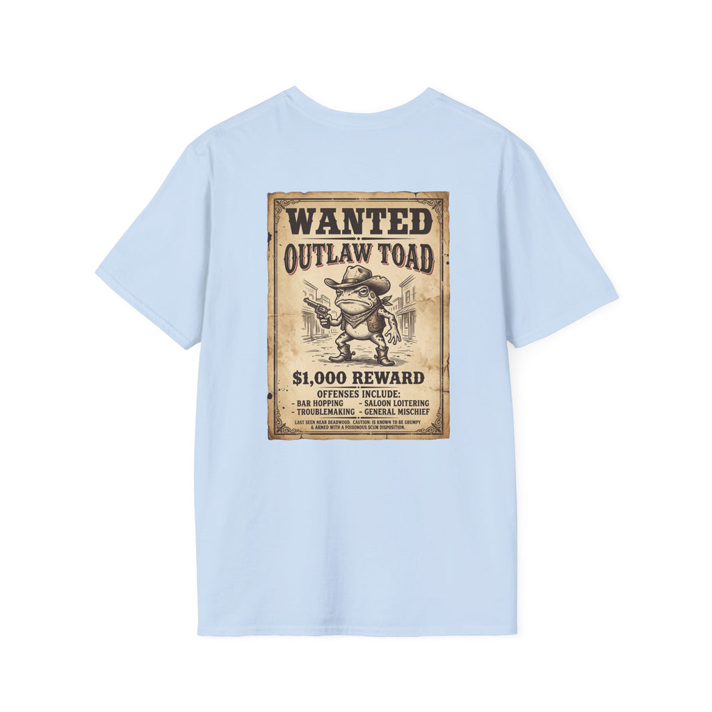 Outlaw Toad Cowboy T-Shirt — Funny Western Toad Graphic Tee (Great Gift for Frog Lovers)