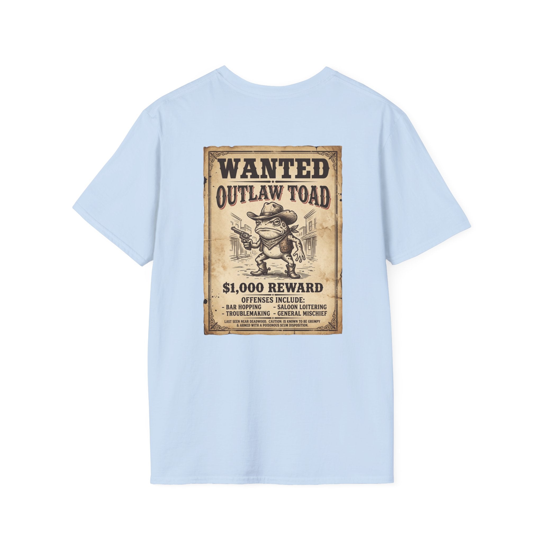 Outlaw Toad Cowboy T-Shirt — Funny Western Toad Graphic Tee (Great Gift for Frog Lovers)