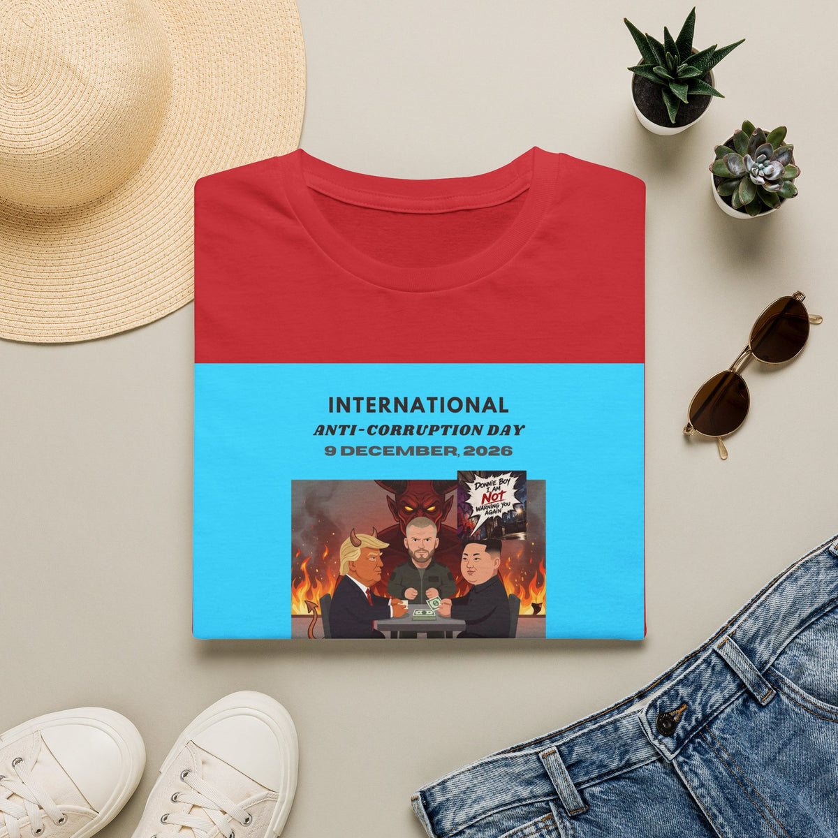 International Anti-Corruption Day Protest Tee — Satirical 'What We're Thinking' Graphic T-Shirt