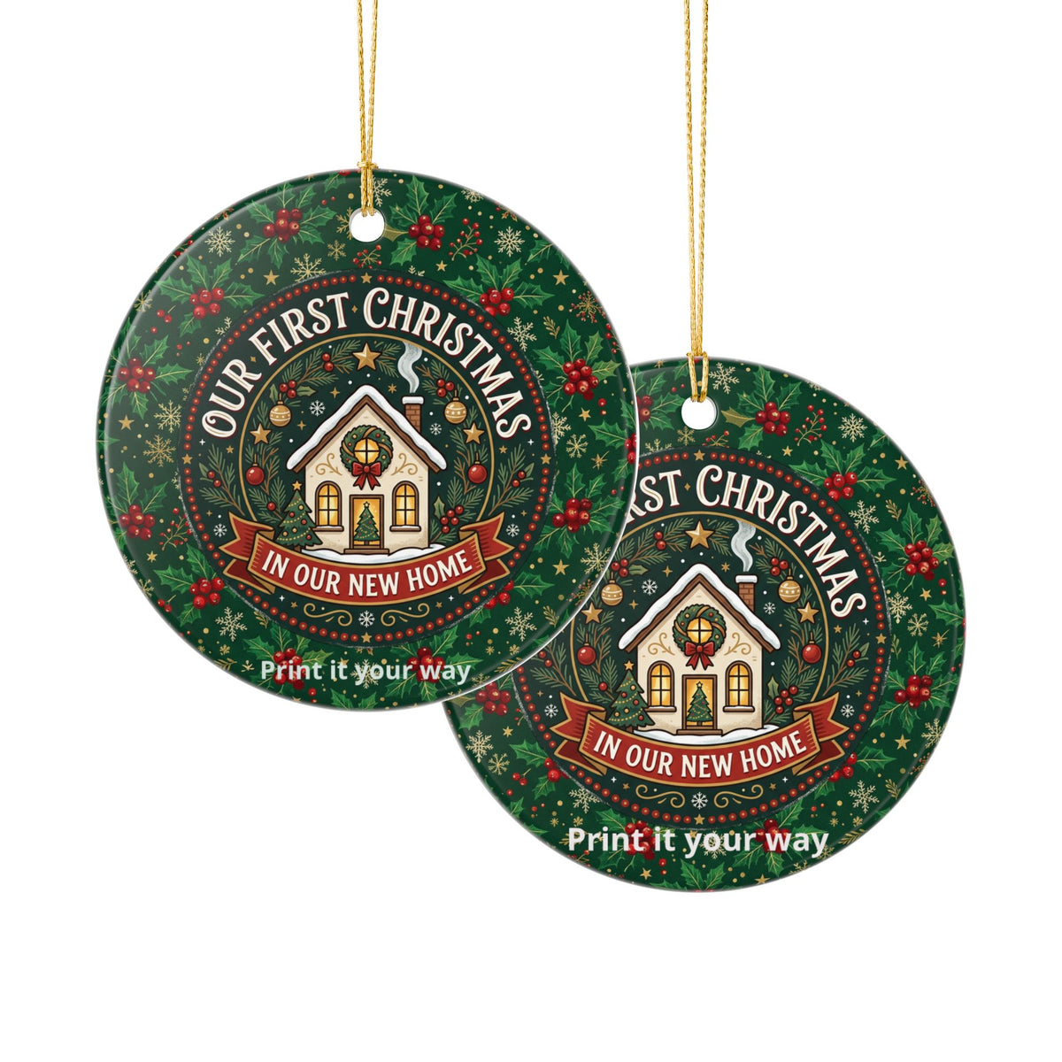 Our First Christmas in Our New Home Ceramic Ornament — New Home Holiday Decoration