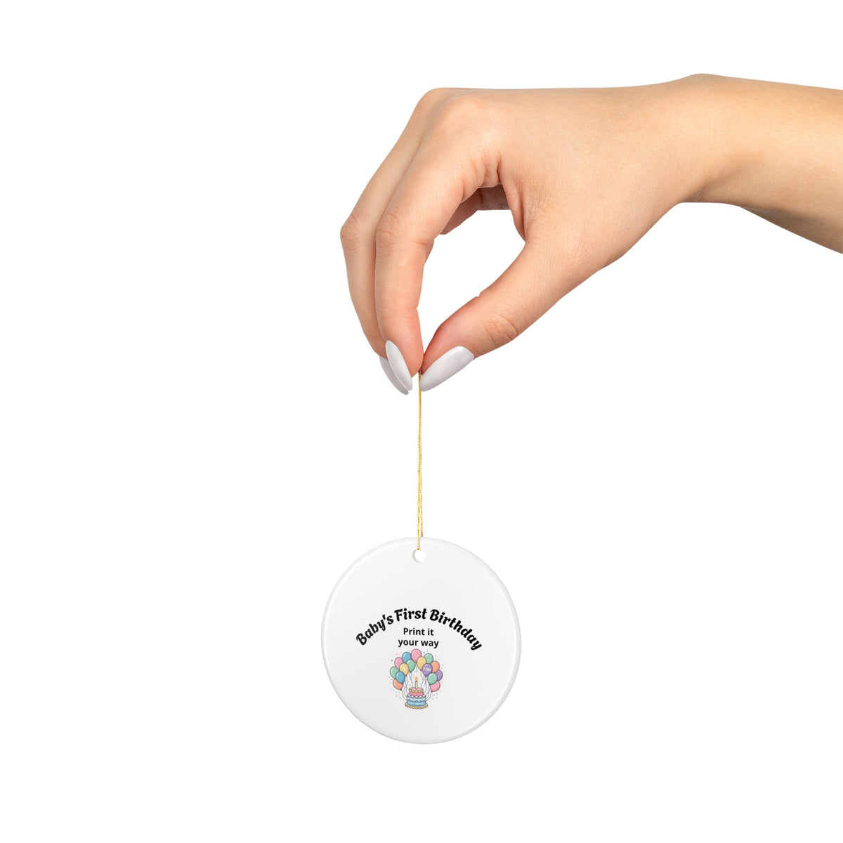 Baby's First Birthday Ceramic Ornament — Personalized Two-Sided Keepsake