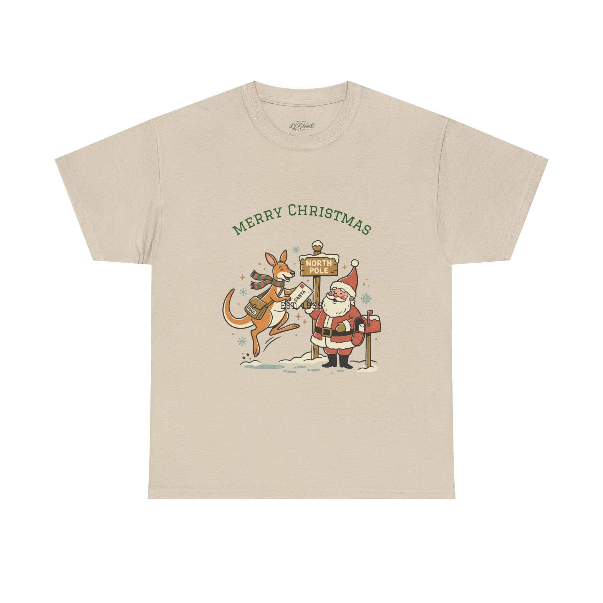 Festive Santa & Reindeer Tee — "Merry Christmas / Merry Festivals" Holiday Shirt with Cute Axolotl