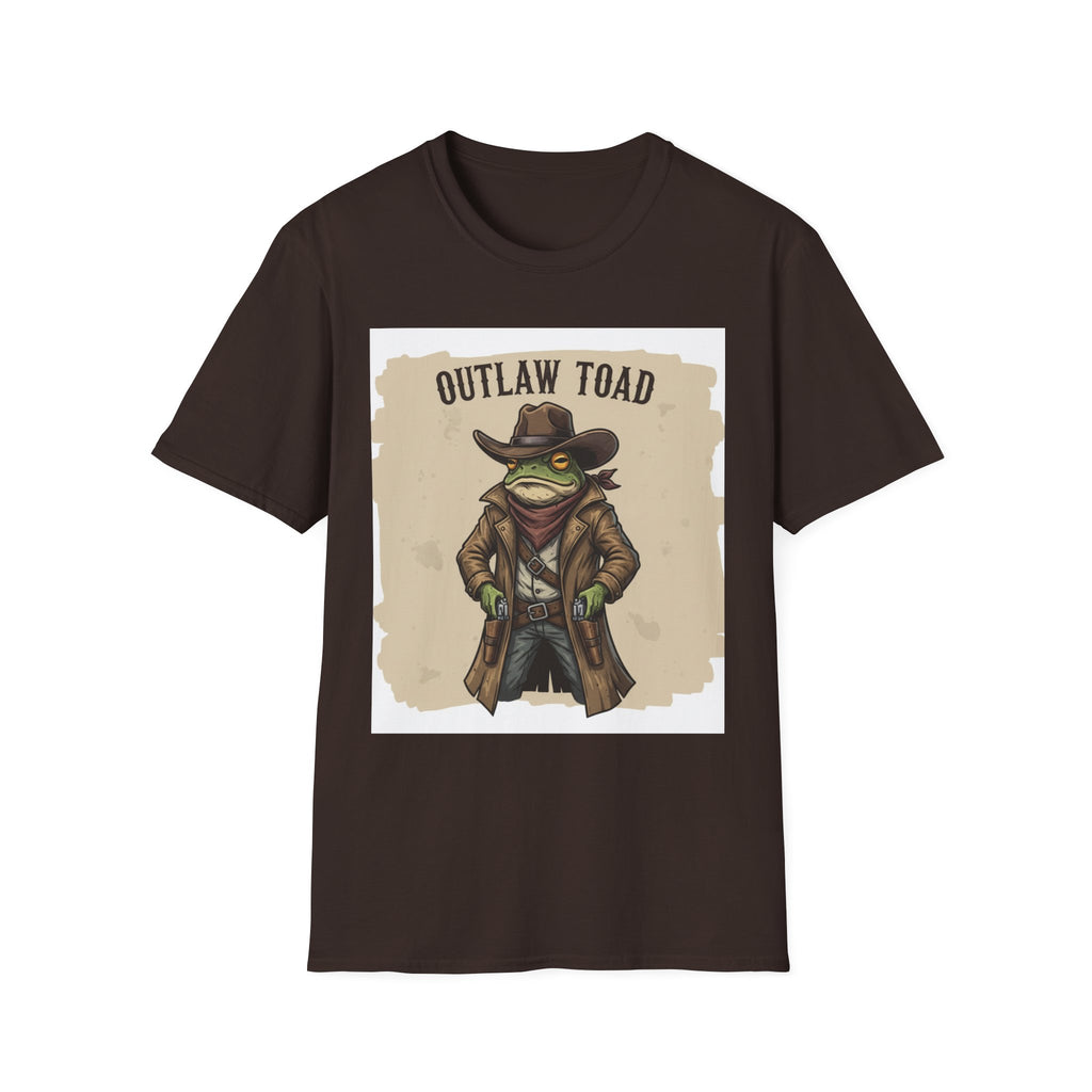 Outlaw Toad Cowboy T-Shirt — Funny Western Toad Graphic Tee (Great Gift for Frog Lovers)