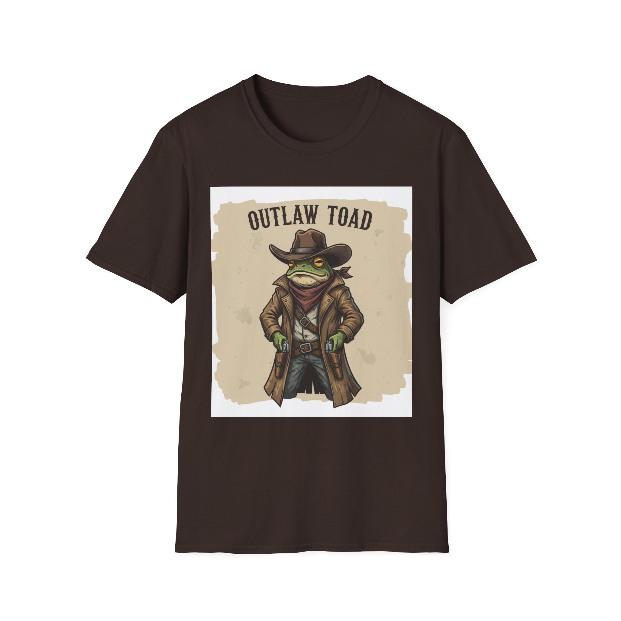 Outlaw Toad Cowboy T-Shirt — Funny Western Toad Graphic Tee (Great Gift for Frog Lovers)