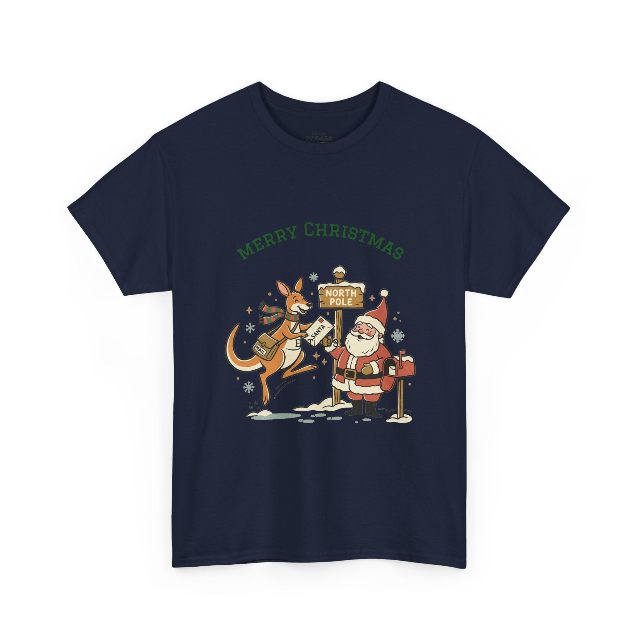 Festive Santa & Reindeer Tee — "Merry Christmas / Merry Festivals" Holiday Shirt with Cute Axolotl