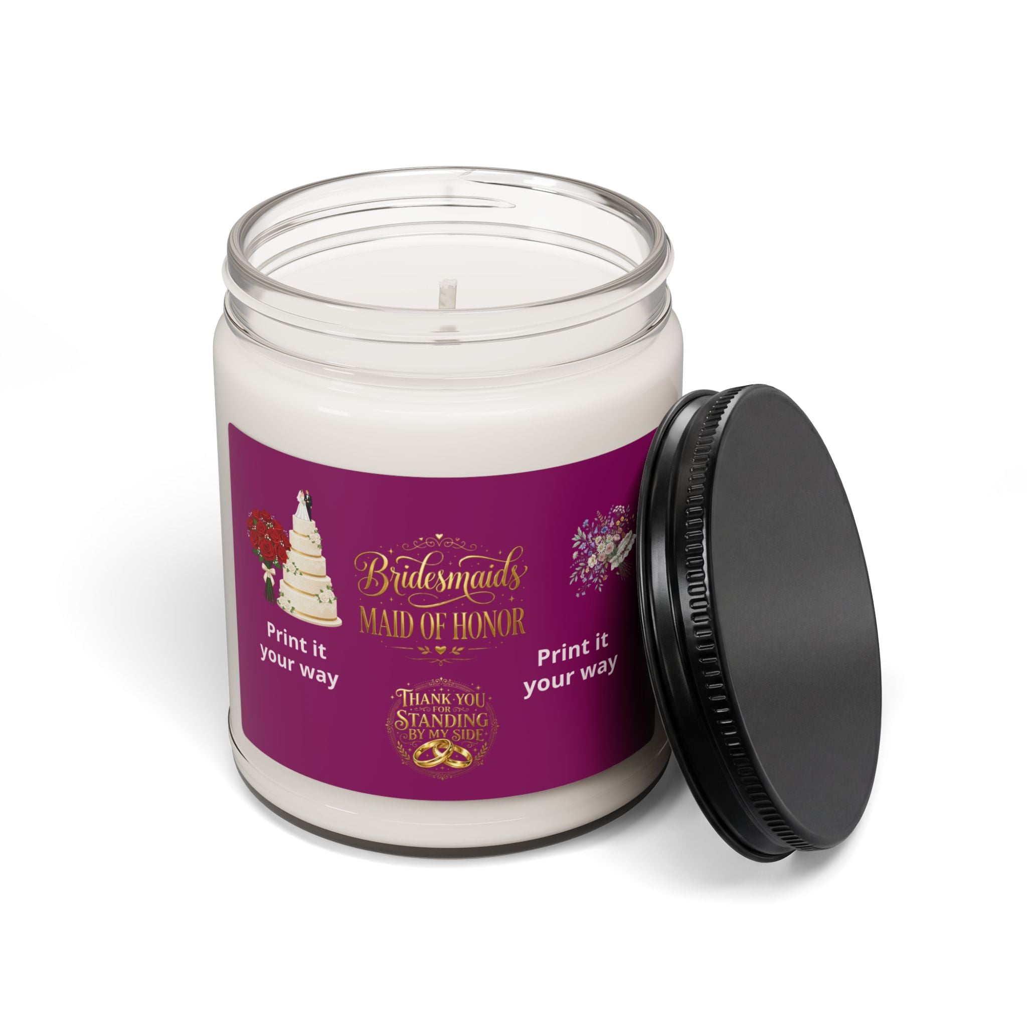 Maid of Honor Scented Soy Candle — 9oz Bridal Party Thank You Gift