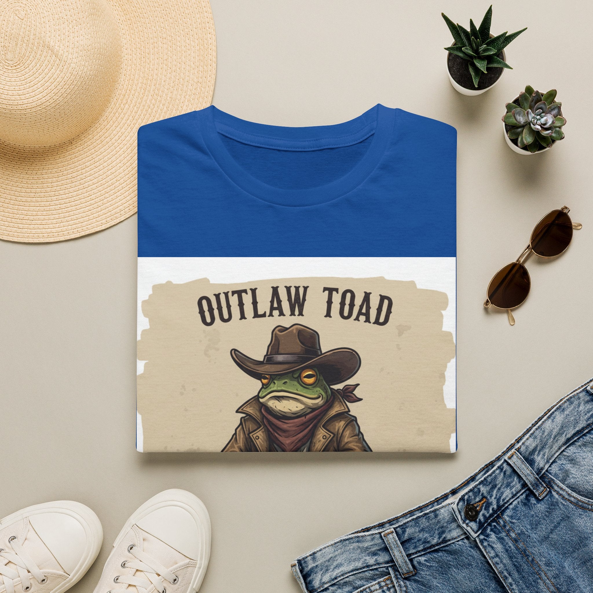 Outlaw Toad Cowboy T-Shirt — Funny Western Toad Graphic Tee (Great Gift for Frog Lovers)