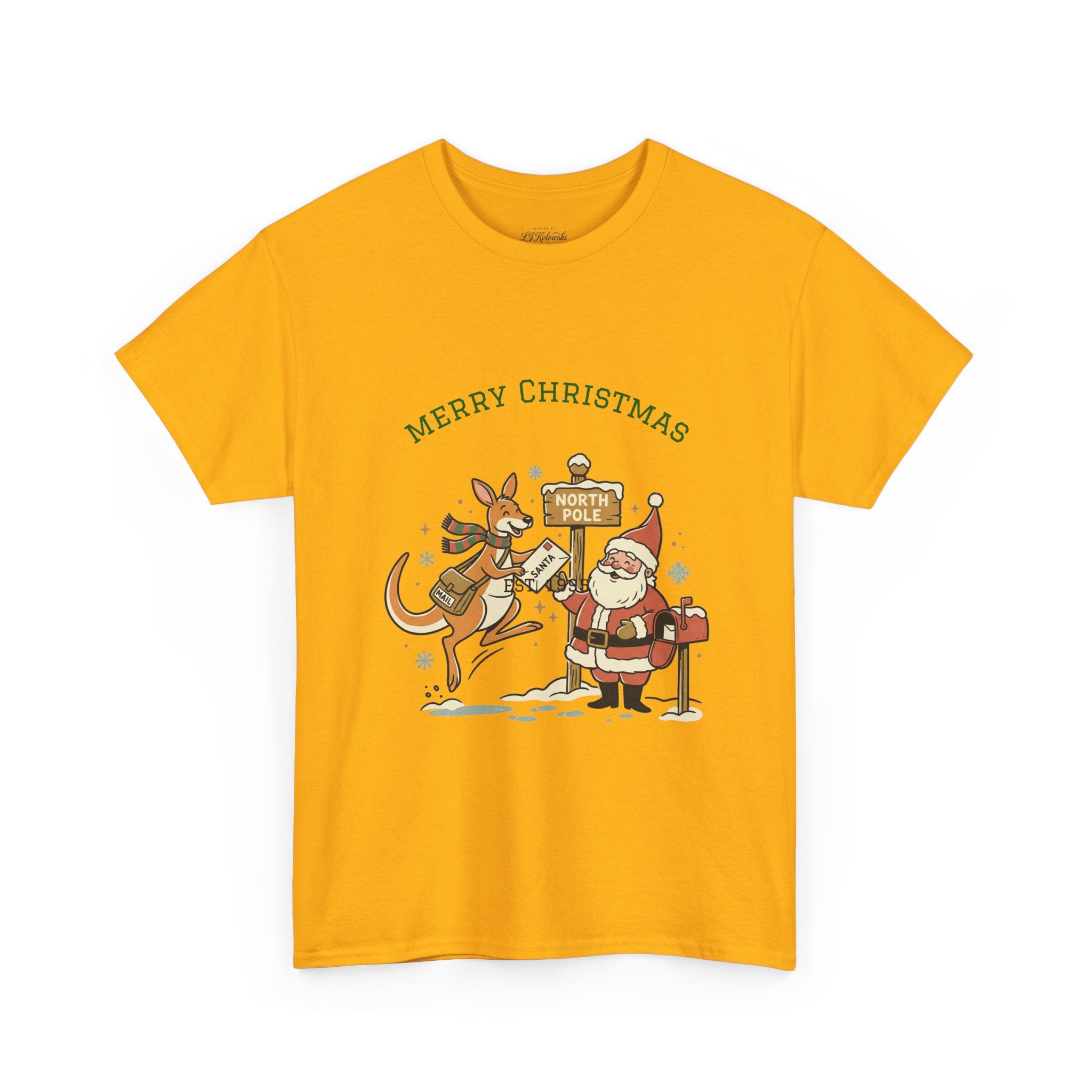 Festive Santa & Reindeer Tee — "Merry Christmas / Merry Festivals" Holiday Shirt with Cute Axolotl