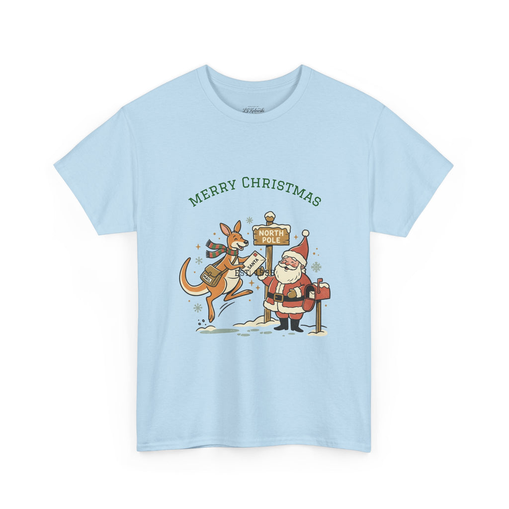 Festive Santa & Reindeer Tee — "Merry Christmas / Merry Festivals" Holiday Shirt with Cute Axolotl