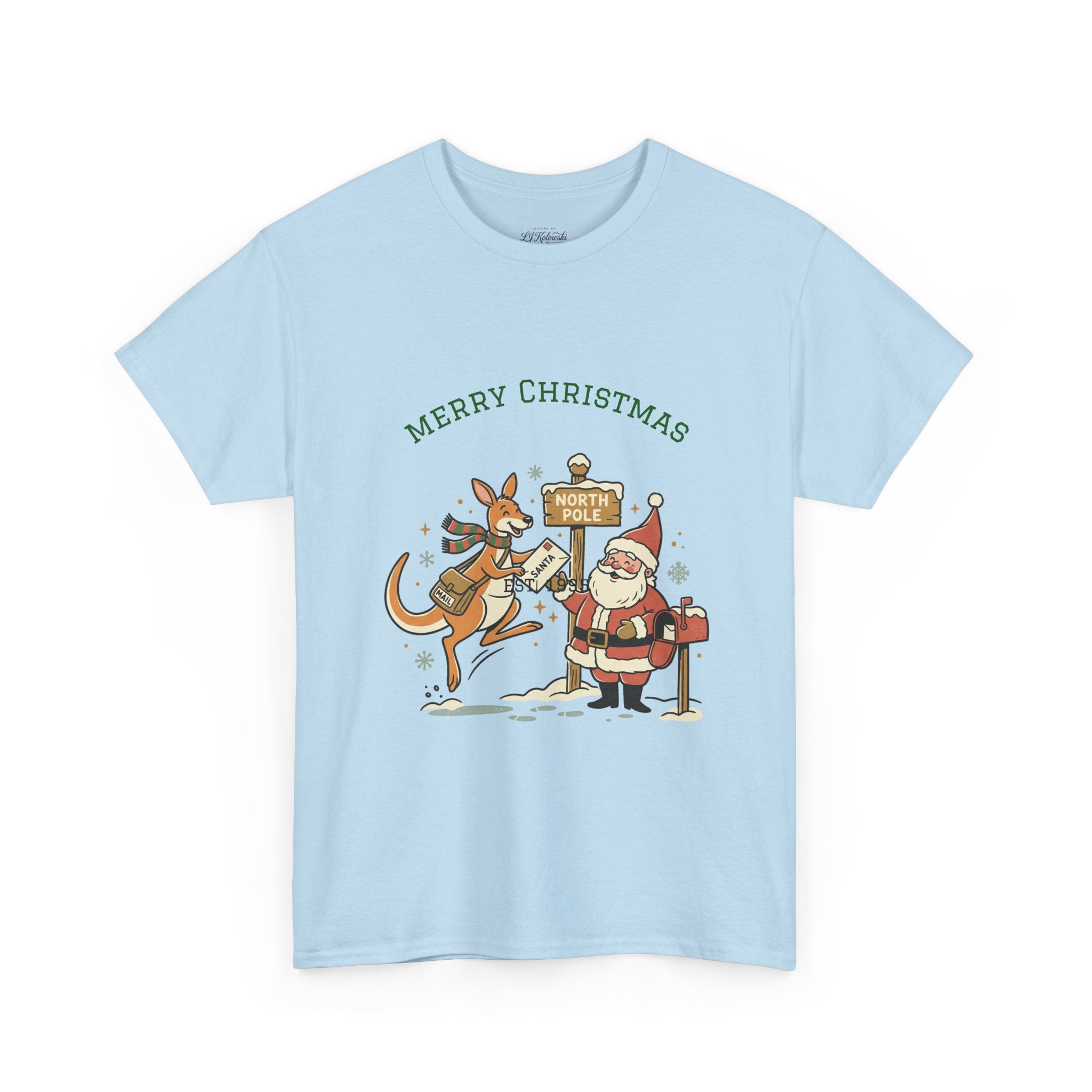 Festive Santa & Reindeer Tee — "Merry Christmas / Merry Festivals" Holiday Shirt with Cute Axolotl